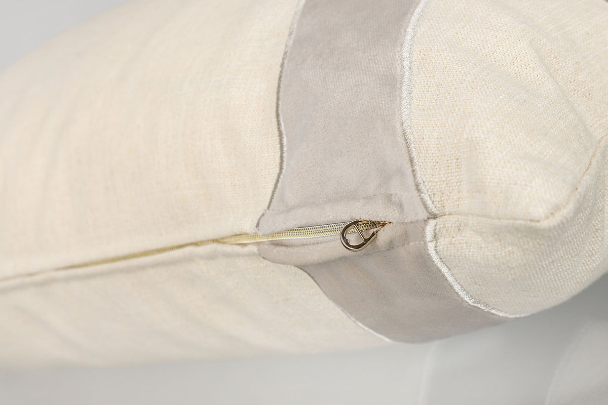 AIGNER Zierkissenhülle 40x60 cm – Strukturstoff mit Samt, Beige/Grün