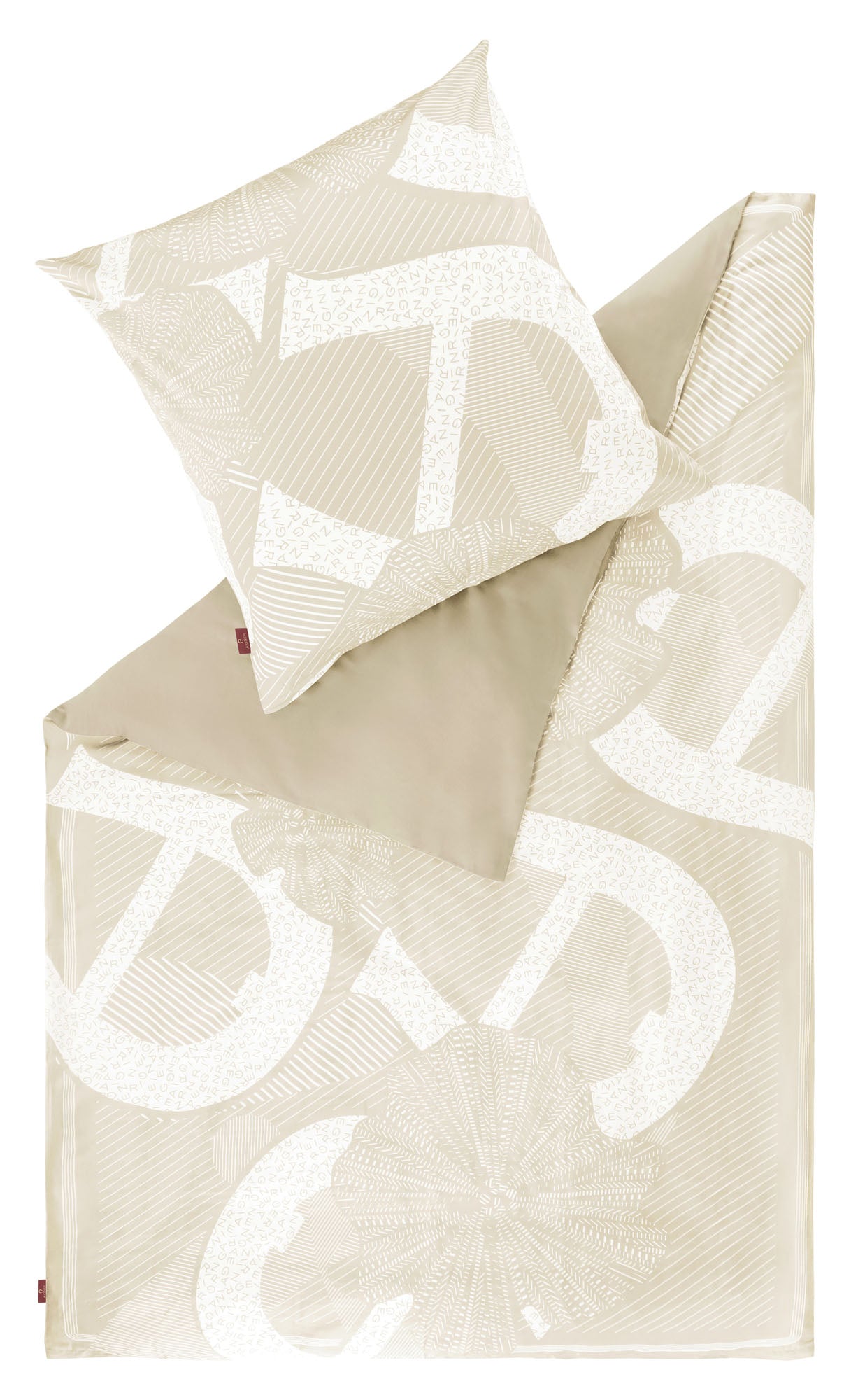 AIGNER Designer Bettwäsche Satin – Baumwolle mit Buchstaben Muster