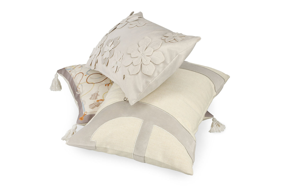 AIGNER Zierkissenhülle 40x60 cm – Strukturstoff mit Samt, Beige/Grün