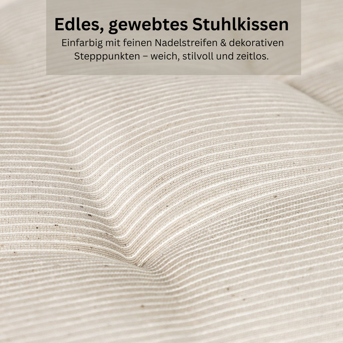Esprit Stuhlkissen 40x40 cm, gewebt mit Stepppunkten & Nadelstreifen, pflegeleicht, waschbar 30°C, verschiedene Farben