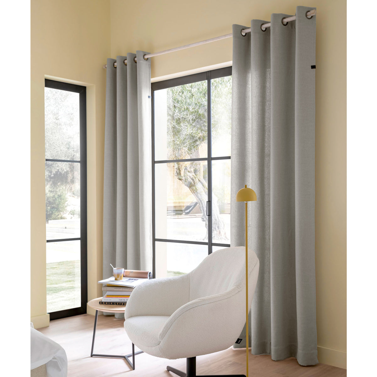 Schöner Wohnen Blickdichter Vorhang in Leinenoptik mit Ösen 140x250cm