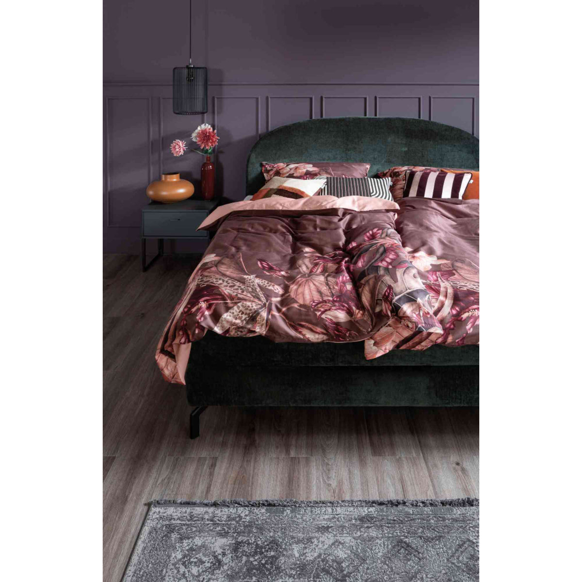 Satin Bettwäsche Amalia mit floralem Design