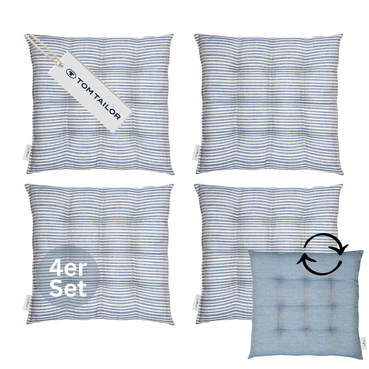 Sitzkissen Fresh Stripe im 4er SparSet