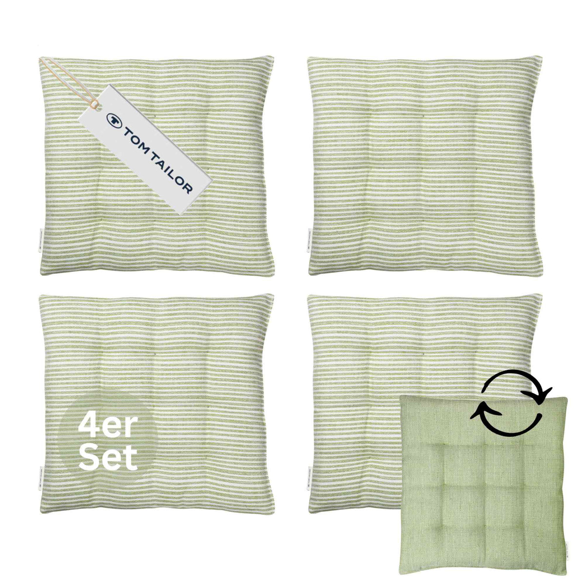Sitzkissen Fresh Stripe im 4er SparSet