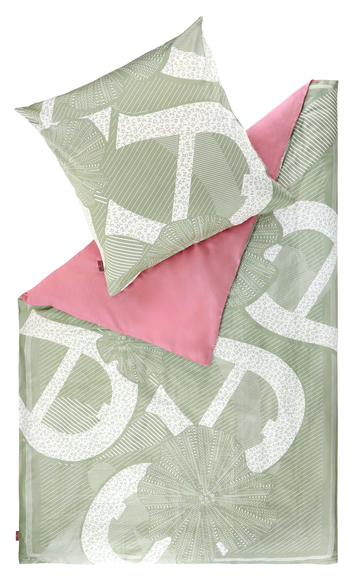 AIGNER Designer Bettwäsche Satin – Baumwolle mit Buchstaben Muster