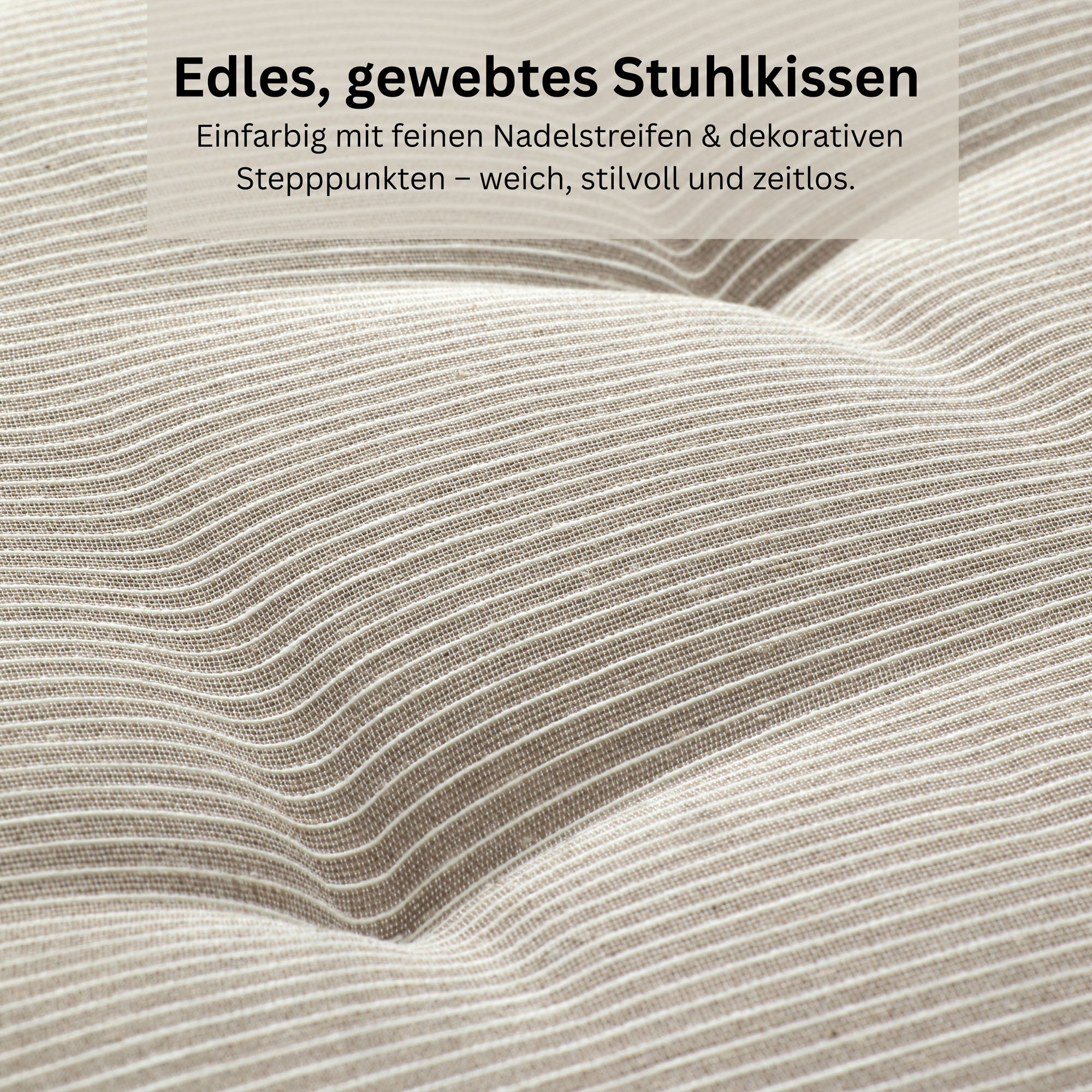Esprit Stuhlkissen 40x40 cm, gewebt mit Stepppunkten & Nadelstreifen, pflegeleicht, waschbar 30°C, verschiedene Farben