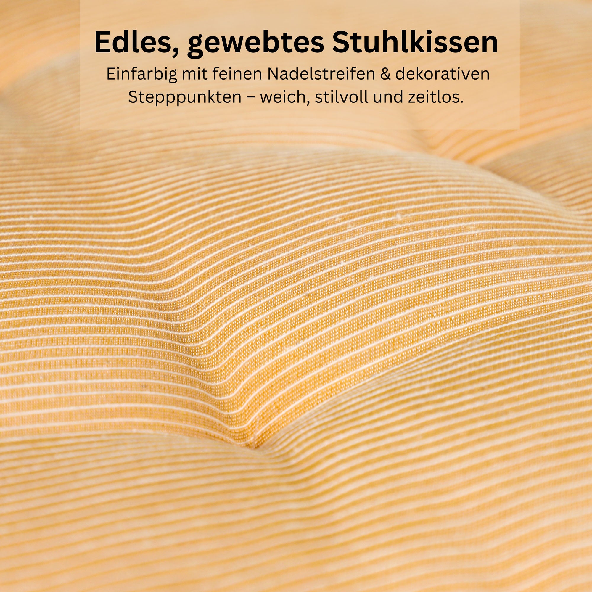 Esprit Stuhlkissen 40x40 cm, gewebt mit Stepppunkten & Nadelstreifen, pflegeleicht, waschbar 30°C, verschiedene Farben