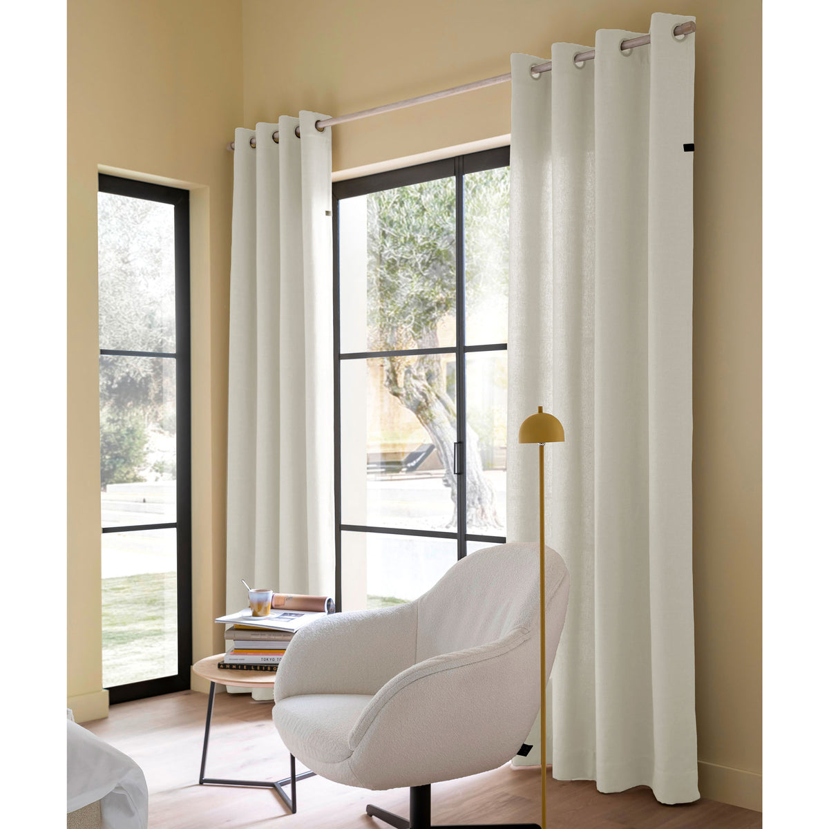 Schöner Wohnen Blickdichter Vorhang in Leinenoptik mit Ösen 140x250cm