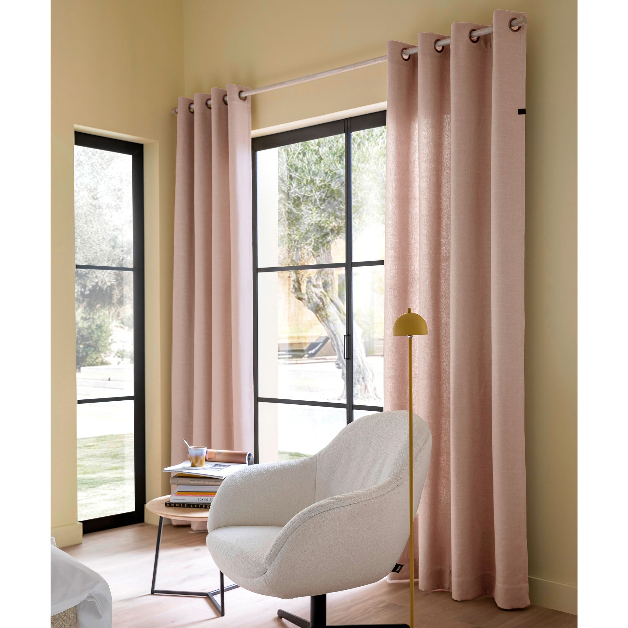 Schöner Wohnen Blickdichter Vorhang in Leinenoptik mit Ösen 140x250cm