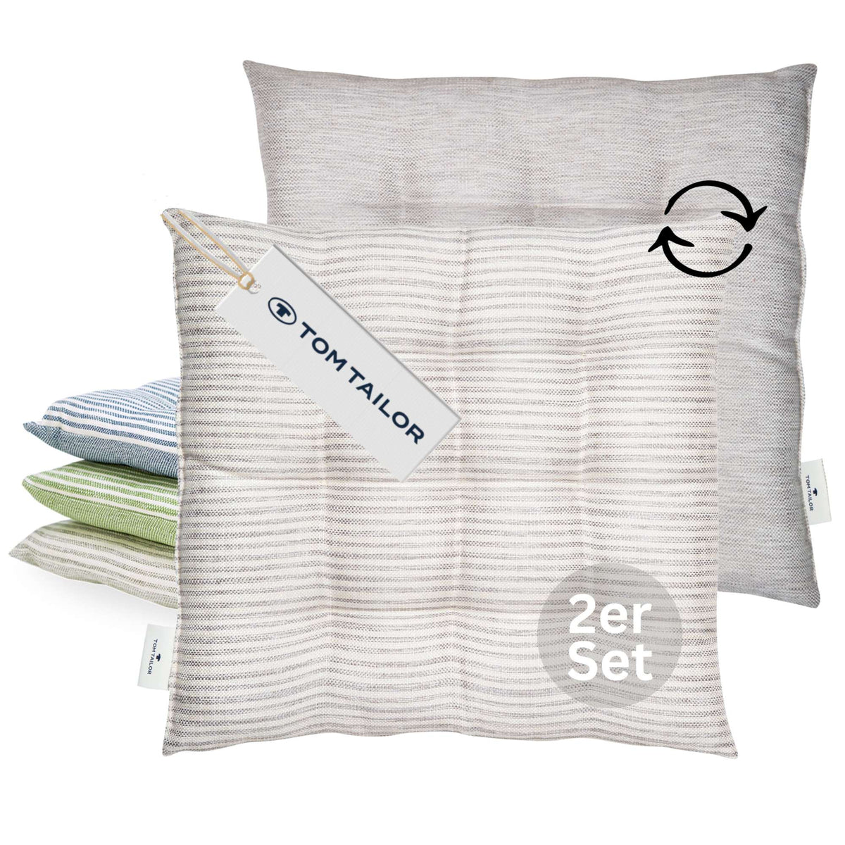 Sitzkissen Fresh Stripe im 2er Set