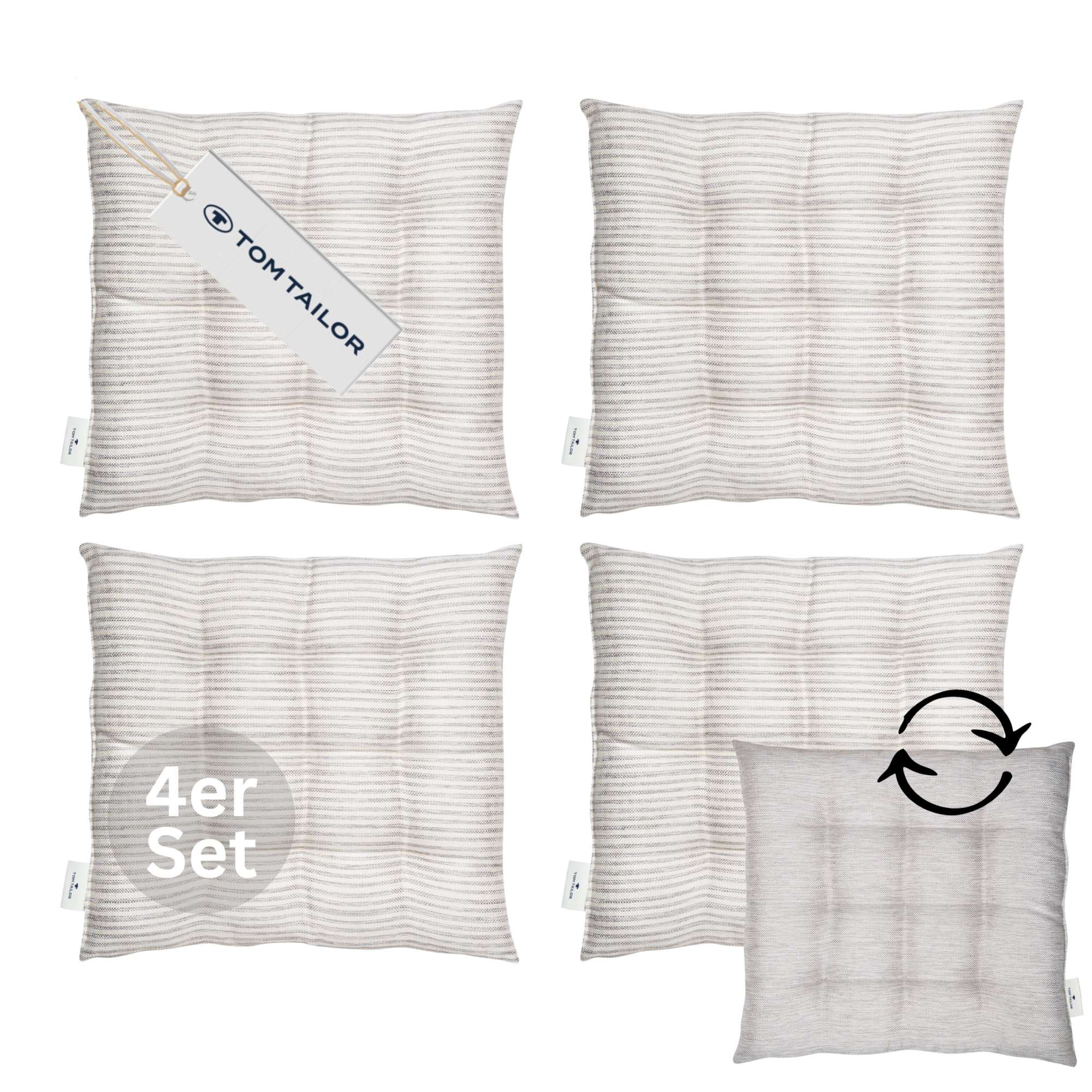 Sitzkissen Fresh Stripe im 4er SparSet