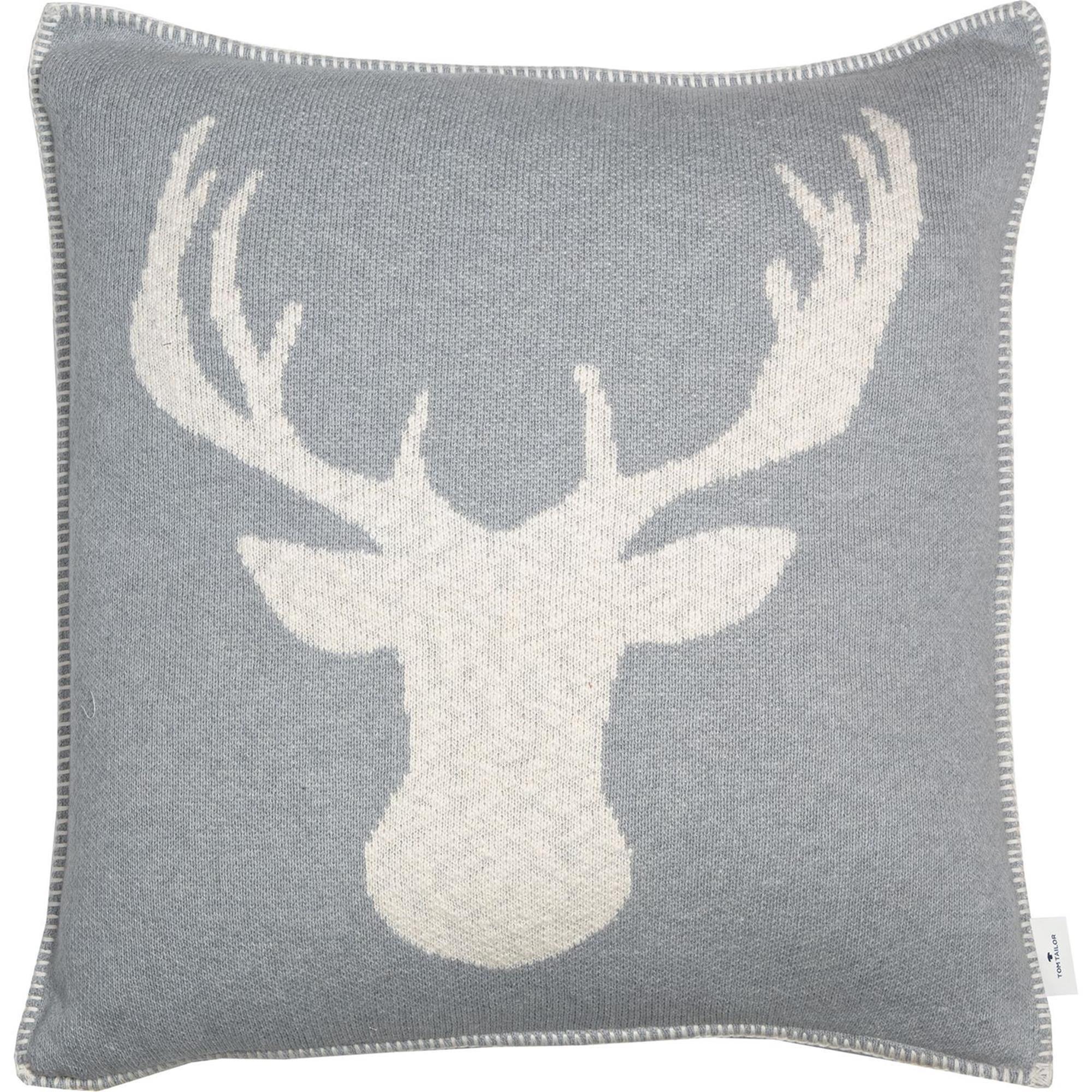 Kissenhülle Knitted Reindeer Head • weihnachtlicher Rentierkopf • 100% Baumwolle • 45 x 45 cm
